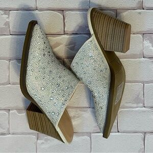 White Embellished Women's Mules